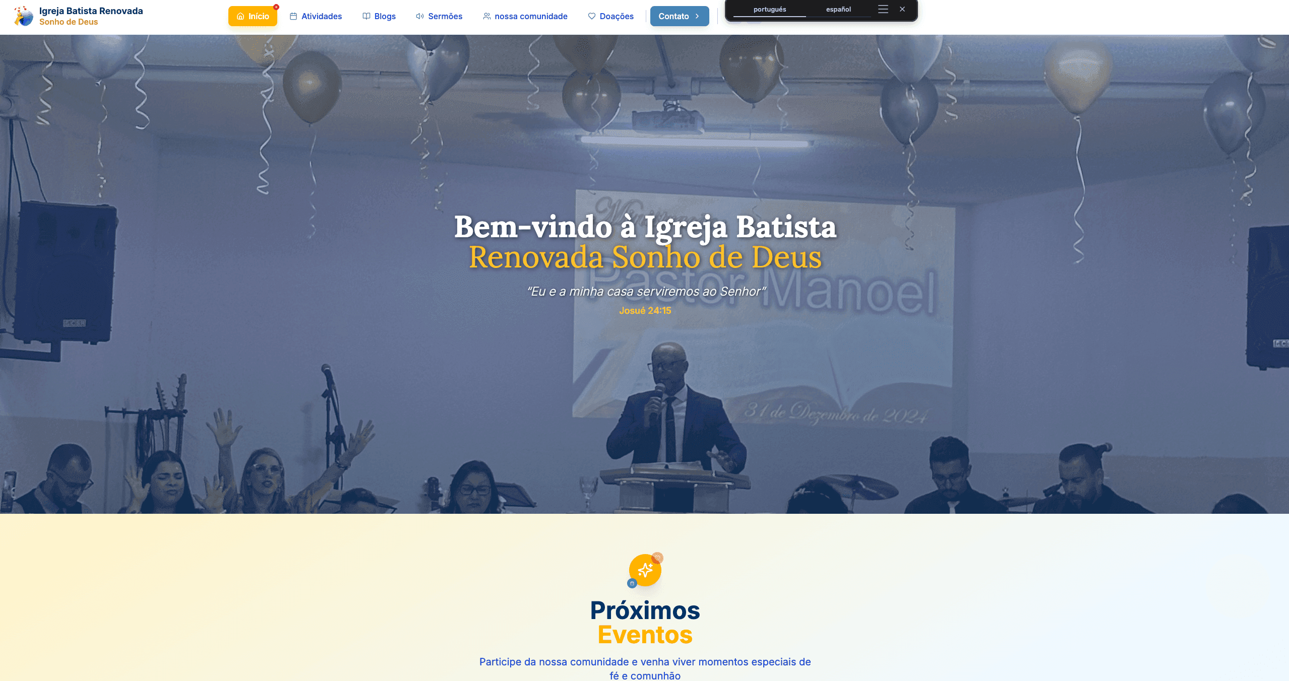 Site Institucional e Plataforma de Conteúdo – Igreja